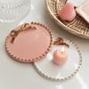 1PC Bowknot Jewelry Display Storage Tray, Decoration Round Tray For Necklace, Earrings, Household Candle Storage Tray