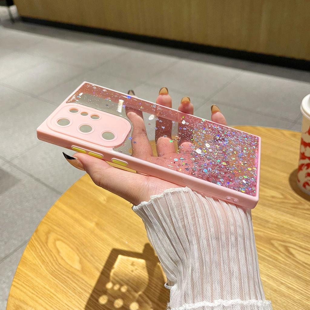 Luxury Glue Glitter Gradient Phone Cases For Samsung Galaxy S23Ultra S23 S22 Plus Clear Epoxy Soft Covers