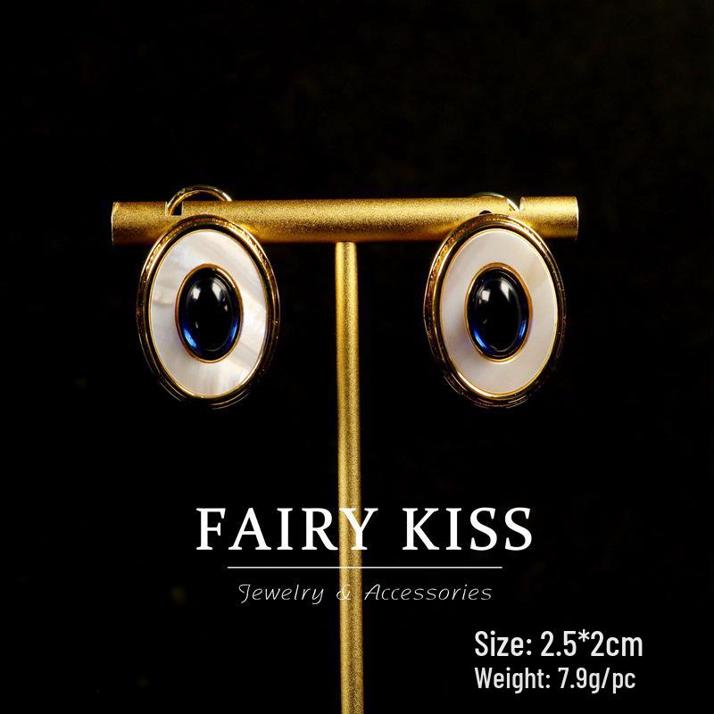 Chic Geometric Oval French Retro Commuting Earrings