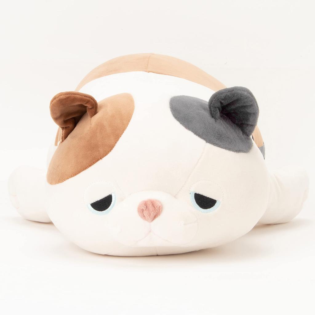 LIV HEART Premium Sleepy Animals Calico Cat Yuzu Body Large Fluffy and Squishy Plush Gift Item Pillow, (Approx. 69cm), Toy, 58201-10