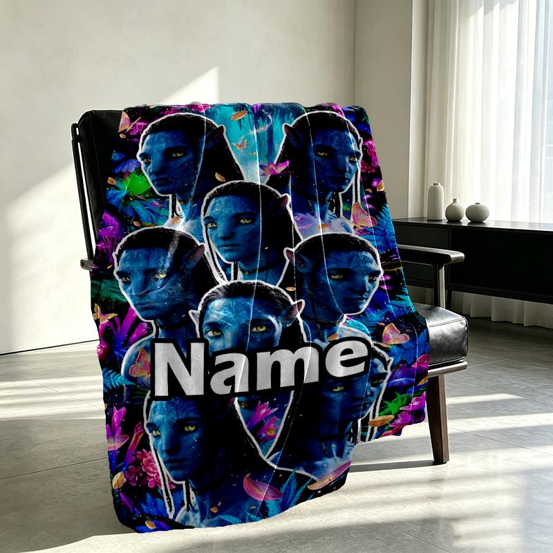 Custom Name Personalized Avatar Print Blanket, Home Decor, Bedroom, Sofa, Camping, Couch, Gifts for Birthday Christmas