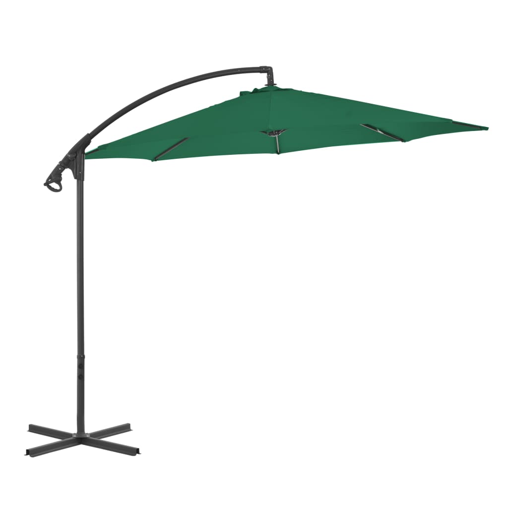 Cantilever Umbrella with Steel Mast 300 cm Green