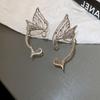 Punk Butterfly Elf Ear Clip Luxurious No Ear Hole Ear Bone Clip Metal Wing Ear Cuff Piercing Earrings For Women Jewelry