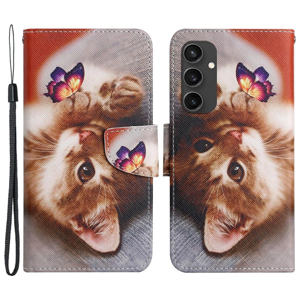 Etui dla Samsunga Galaxy S24 FE z nadrukiem wzoru Ochronne skórzane etui folio na telefon