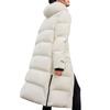 FILA Original Long Down Jacket Simple Fashion Warm Hooded Down Coat Women outerwear Cloud-Mushroom-White F11W449906FWT