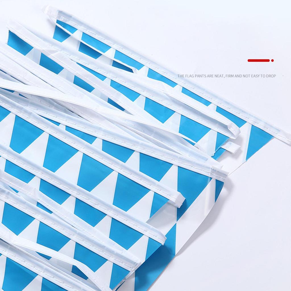 10m Oktoberfest Bunting Bavarian Banner 20 Pieces Blue White Triangle Checkered Hanging Flags For German Theme Party Decoration