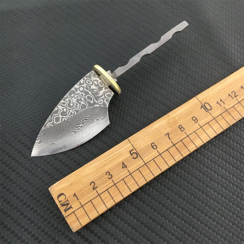 Rosette Damascus Steel Fixed Blade Blanks - Sharp Knife Blanks for Household DIY, Tool Parts & Diy Knife Accessories