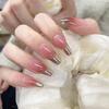 Einfache saubere perlmuttfarbene französische schrittweise Farbänderung weiß vielseitig falsche Nagelpatches abnehmbar tragbare Rüstung 24 Stück