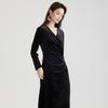 Design Sense Black Velvet V-Neck Dress