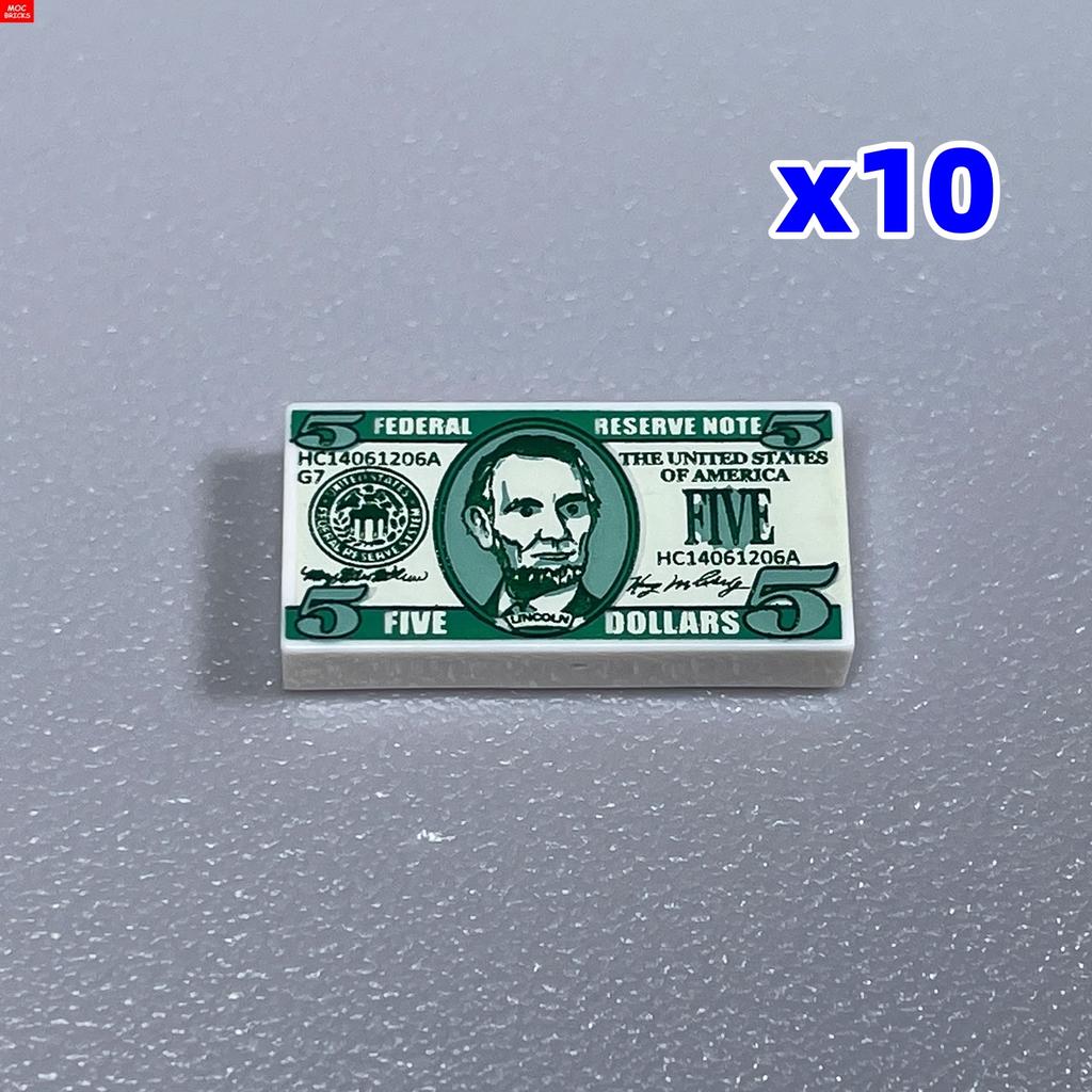 Non-Toxic Moc Bricks Utensil Ingot Bar Dollar Coin Money Gold Silver Painted Gold Gem Treasure Box 99563 Building Blocks Children'S Toys