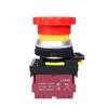 30mm LA36M Emergency Stop Push Button Switch Latching Self Locked Plastic Mushroom E-Stop Switch with Red LED Light 220v 12v 24v(Without