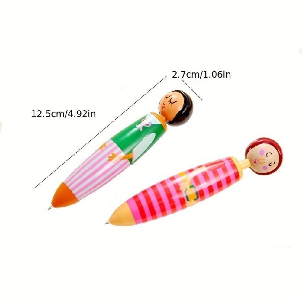 5Pcs/bag Stationery Ballpoint Pen Cartoon Doll Pen New Neutral Pen