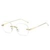 2PCS Anti Radiation Blue Light Eyeglasses Light Metal Fram Fashion Glasses Women Men