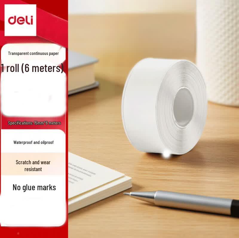 Deli QH14 Transparent Thermal Label Paper