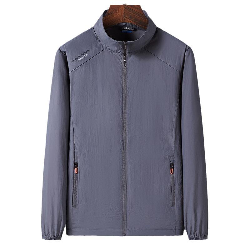 Summer Thin Outdoor Quick-Drying Sunscreen Clothing Men's Hooded Large Size Loose Skin Clothing Men's Jacket