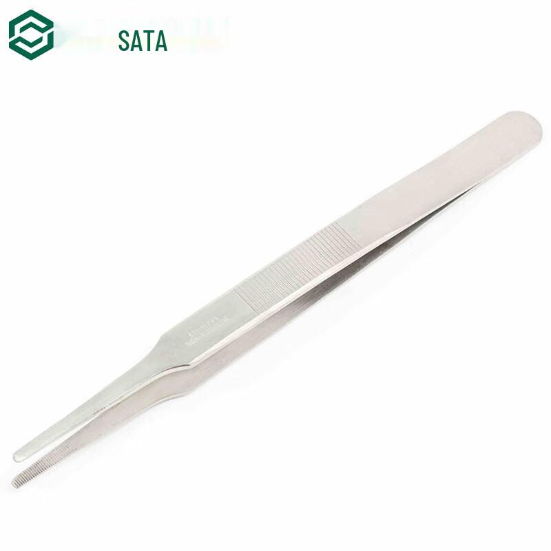 SATA Stainless Steel Wide-Head Long Tweezers