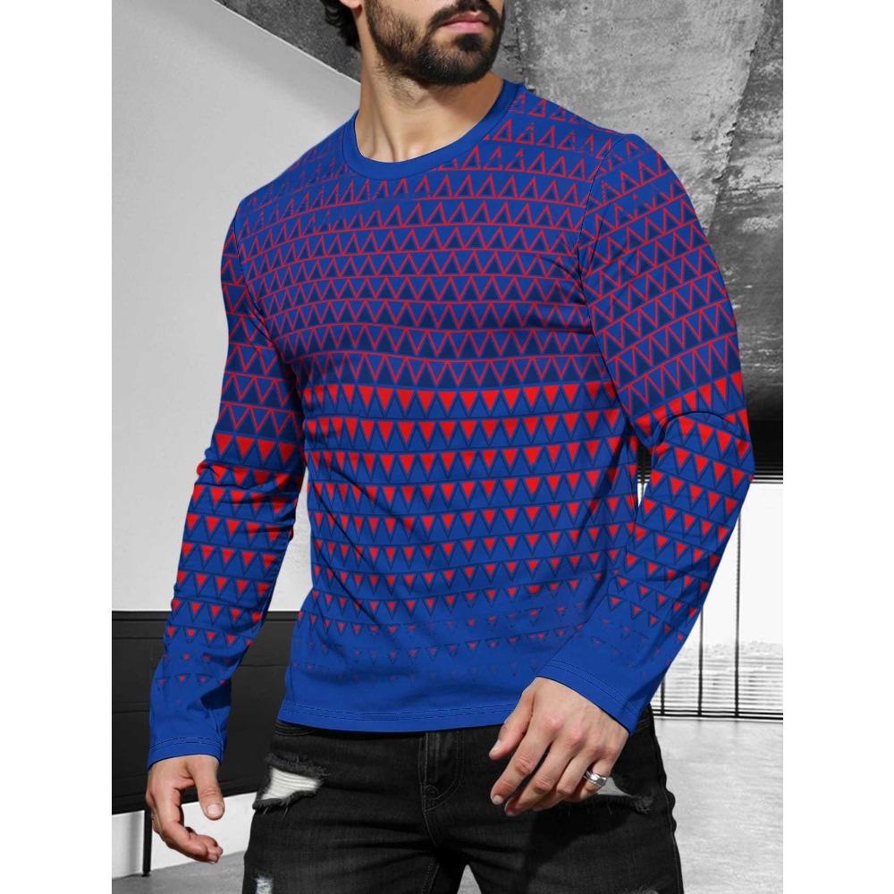 Men's Long Sleeved Casual Fashionable Simple Style Fashionable Versatile Comfortable Casual Plus Size Men's T-shirt