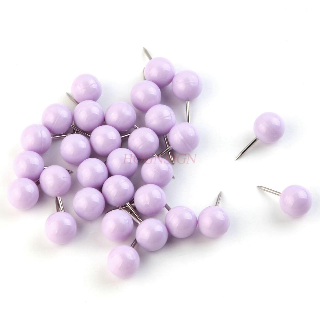 50pcs Macaron Colored Earth Nail, Big Head Art Character Nail, Soft Wooden Card, Teacher's Universal Message, Drawing Pin