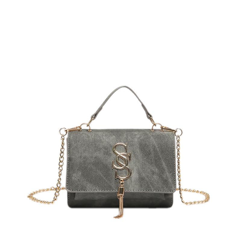 Stylish Blue Green Gray Retro Chic Trendy Sling Crossbody Small Square Bag For Women