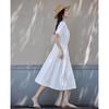 TERRE BLEUE Women's A-line Short Sleeve Dress