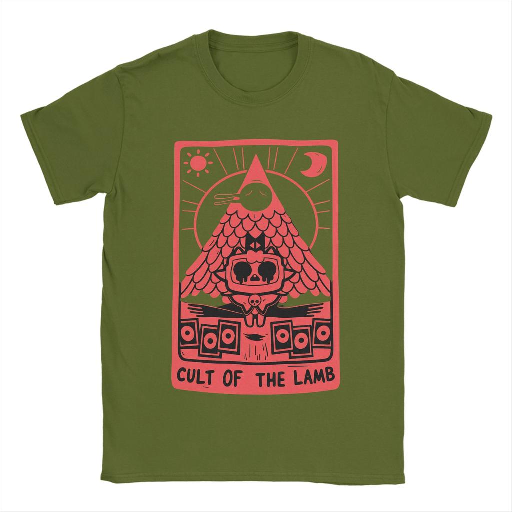 Cult Of The Lamb Game T Shirts Men 100 Cotton Vintage TShirts Crew Neck  Tee Shirt Short Sleeve Tops Plus Size