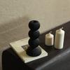 Enfeites Suporte de Vela Cerâmico Castiçal Esfera Geométrica Costura Listras Decoração de Mesa para Casa Suporte para Vela