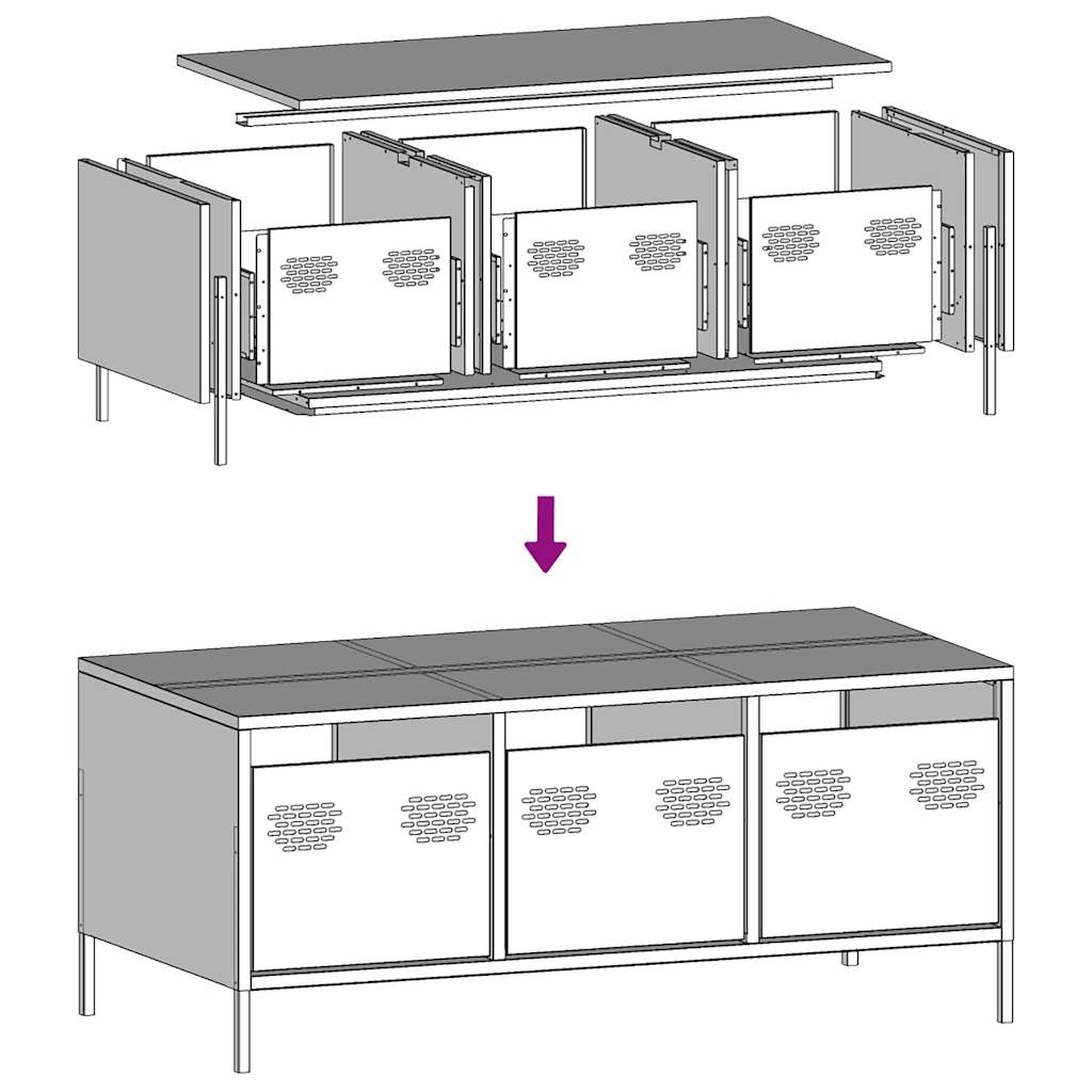 Pink Coffee Table 101.5 x 50 x 43.5 cm Cold Rolled Steel