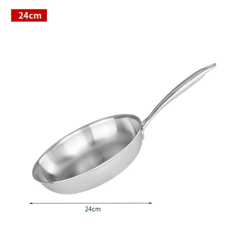 Stainless Steel Frying Pan, NonStick Pan Fried Steak Pot  Uncoated Kitchen Cookware For Gas Stove and Induction Cooker