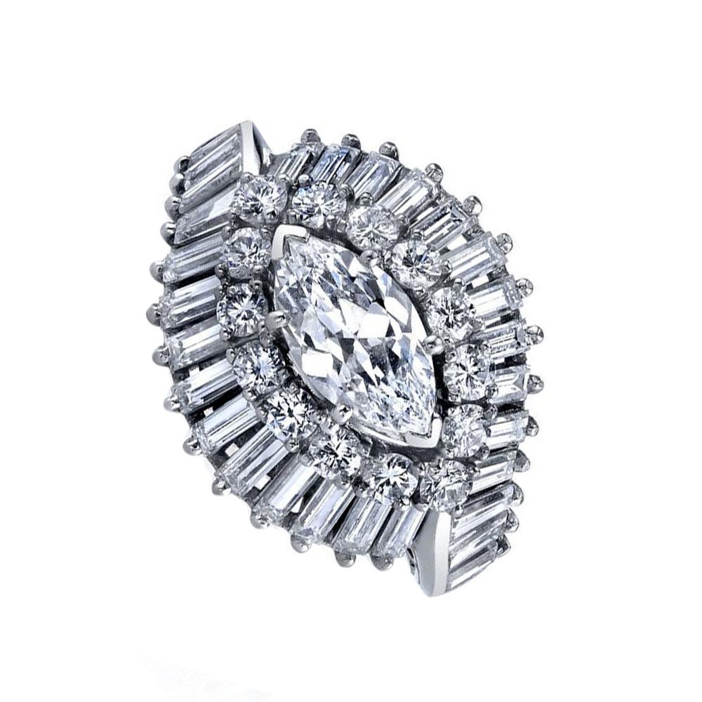 925 Silver Exquisite Diamond Horse Eye Zircon Ring Fashion And Simple Gift For Women's Parties Birthdays And Weddings