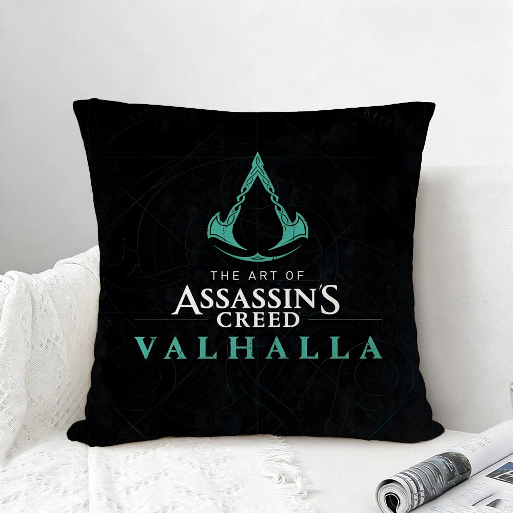 Game Assassins Creed Valhalla Cushion Cover Natural Linen Pillowcase Set AllinOne Decor for Sofa Bedroom Chair