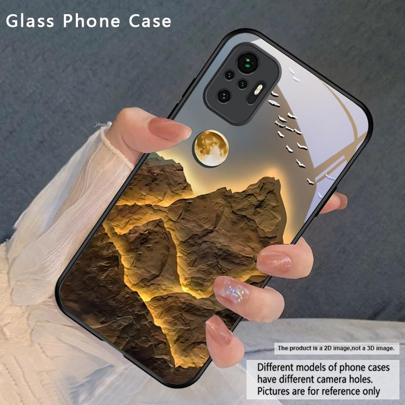 

Snow Mountain Cluster For Redmi Note 8 9 9S 12S 10 Pro 11 12 13 Pro+ 14 Pro K60 Ultra 13C 14C A3 12 13 Black Glass Phone Case Redmi A3
