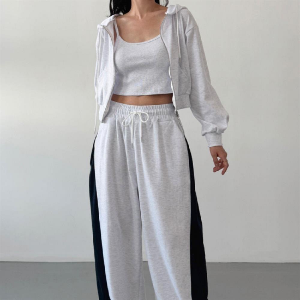 New ArrivalS Open Run Women S Fall Crop Hoodie Zip Up pantS Set