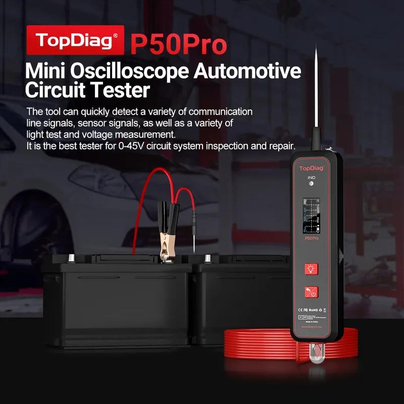

Topdiag P50pro JDiag Міні-осцилограф Автомобільний тестер ланцюга Багатофункціональний 0-45В Система ланцюга Електричний детектор інструменти