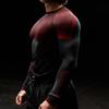 Men's Long Sleeve Compression Shirt Mesh Panel Moisture-Wicking Athletic Fitness Tight Top