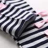Children's Sportswear Girls' Autumn/Winter Set Bow Tie Decal Top+Striped Pants Set Girls' Children's Clothing 3-7Y