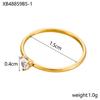 CARLIDANA Birthstone Rings for Women Birthday Gifts Jewelry Gold Plated Stainless Steel Rings Months Peach Heart Zircon Rings