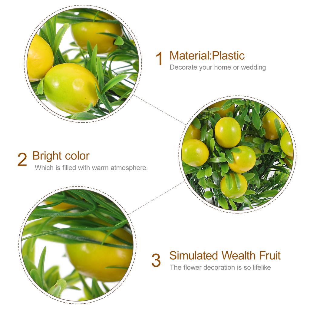 2pcs Artificial Lemon Branches Yellow Plastic Simulated Fruits Decoration Home Floral PicksLemon BranchFlower BouquetFruit