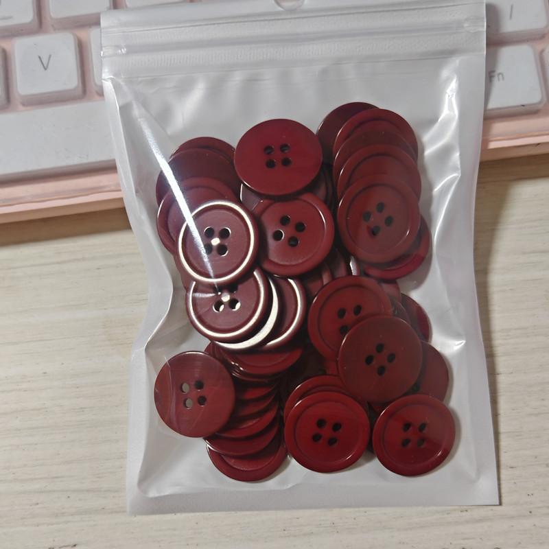 50 Stück Einfache 4-Loch-Knöpfe 20 mm Rund Harz Flachrücken Knöpfe Pullover Rock Zubehör