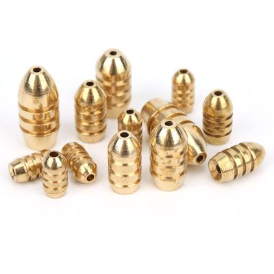 25Pcs Fishing Sinker Bullet Copper Lure Bait Falling Weights Set for Angling Accessories