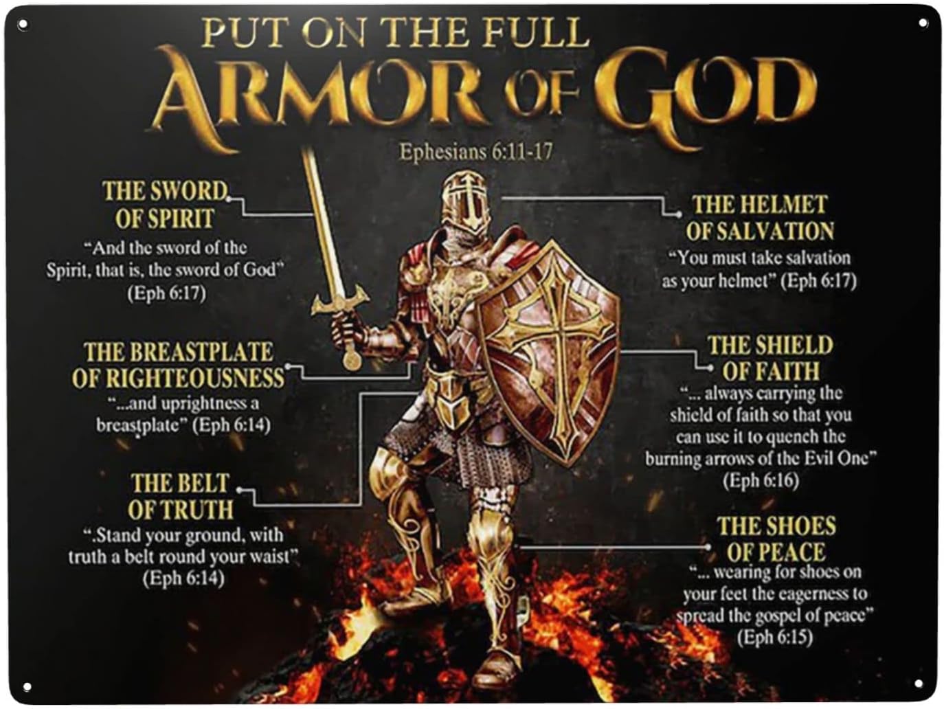 

ARMOR OF GOD Tin metal logo wall decoration Fun decoration family kitchen bar room garage Retro poster plaque cm X c 20x30cm（7.8x11.8inch）