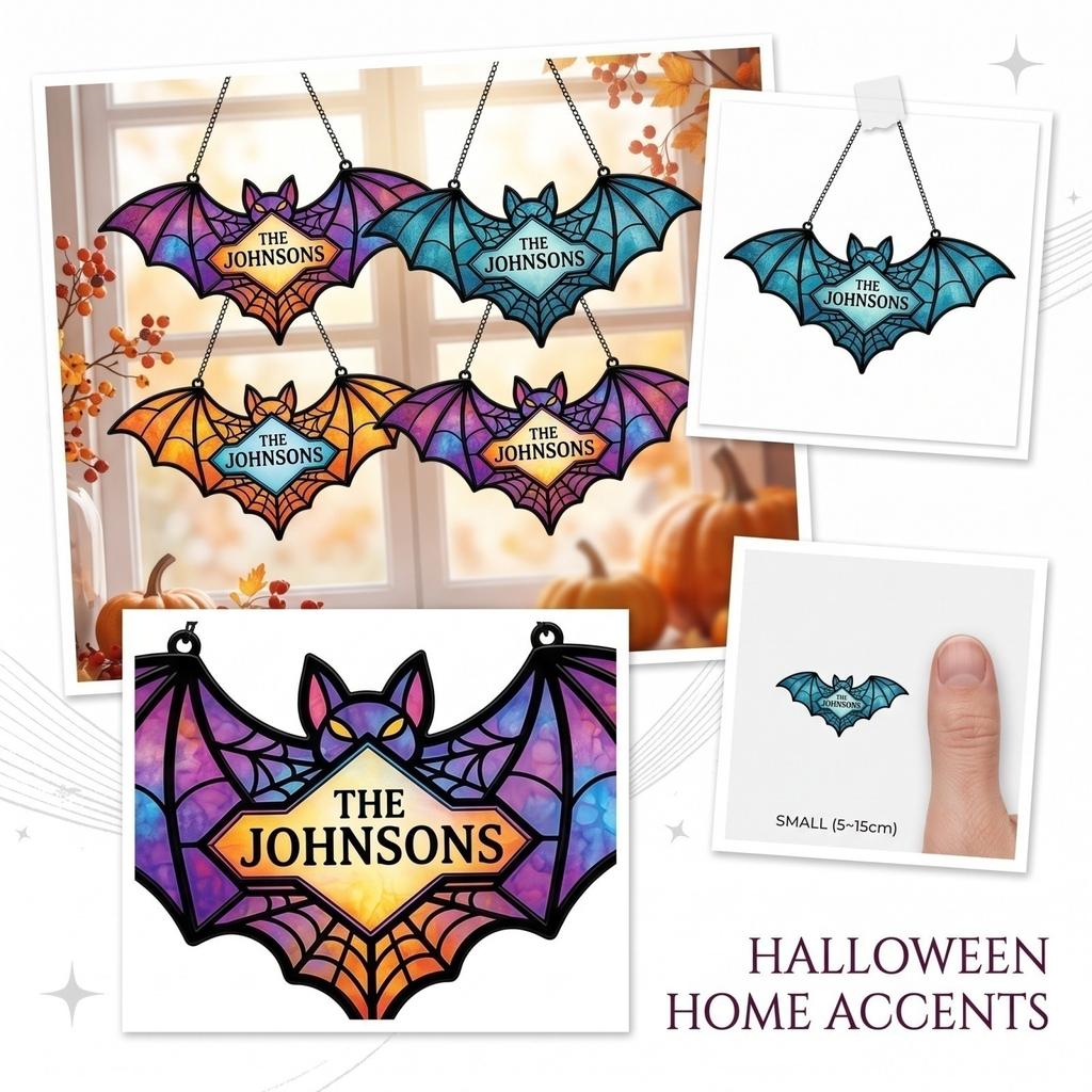 Halloween 2D Acrylic Hanging Sign for Party Decor, Window or Wall Decoration