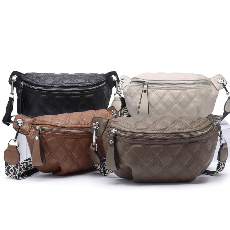 [100% First-layer Cowhide] New Trendy Saddle Bag Women's Bag Wide Shoulder Strap Leather Casual Unisex Breast Bag