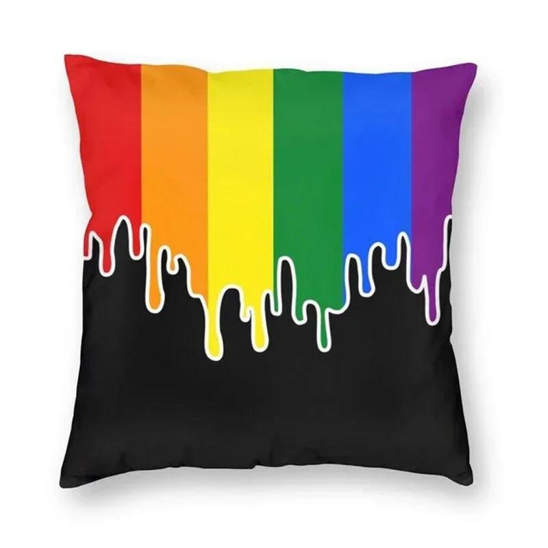 Rainbow Bear Paw LGBT Print Pillow Cover Gay Pride Rainbow Flag Cushion Cover  for Living Room Home Decor