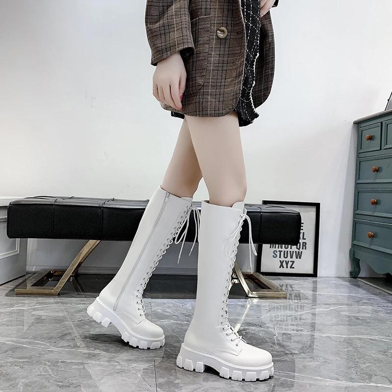 Autumn and Winter New Women's Boots Round Toe Square Heel Knight Boots Over The Knee Pu High Shoes Sexy Women's Boots Zapatos