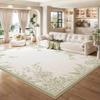 French Cream Style Bedroom Decor Carpet Green Color Carpets for Living Room Light Luxury Soft Floral Rug Home Thicken Floor Mat