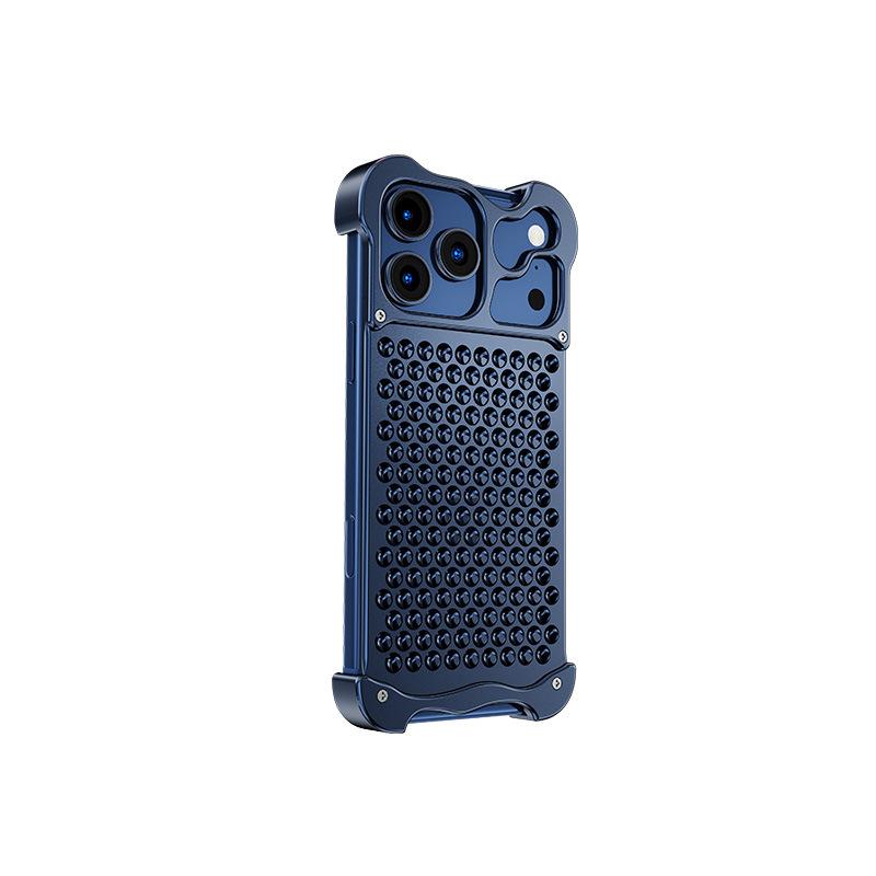 Applicable to iphone11PROMAX mobile phone case special-shaped metal honeycomb hole heat dissipation Apple 11 borderless breathable 11