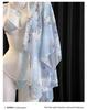 Elegant Japanese Chiffon Kimono Nightgown with Bow Embroidery