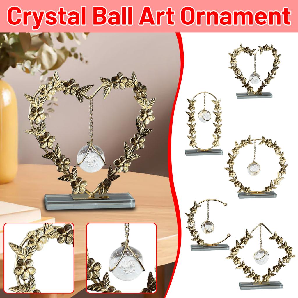 Creative Iron Art Crystal Ball Art Ornament Light Luxury Wine Cabinet Entrance TV Cabinet Living Room Home Furnishings