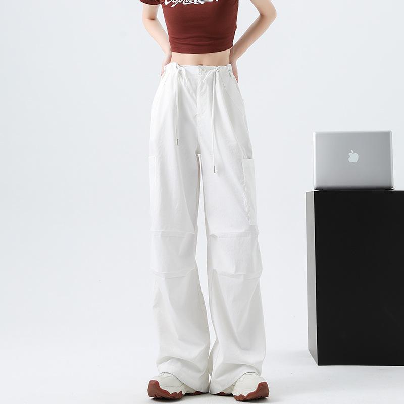 Overalls Women's Autumn High Waist Skinny Loose Straight Paratrooper Pants Lazy Quick Drying Casual Wide Leg Sweatpants