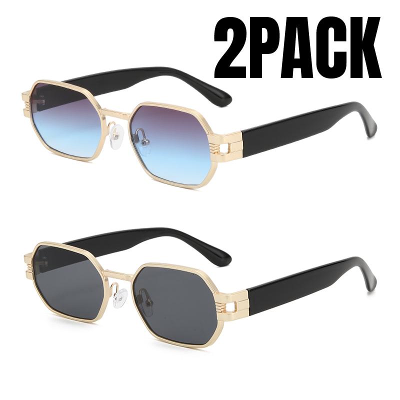2PACK Luxury Square Vintage Women Sunglasses Ladies Fashion Brand Design Sun Glasses Women's Sunscreen Gafas De Sol UV400